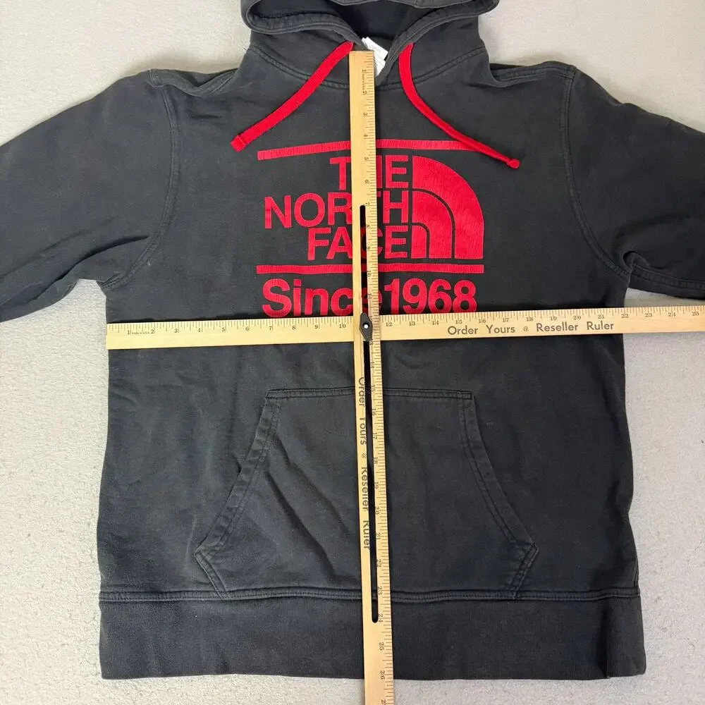 The North Face Since 1968 Hoodie Mens L Black Red Logo Pullover Sweatshirt